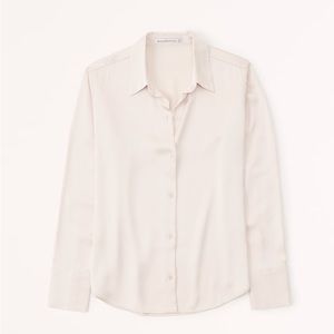 Abercrombie - Long-Sleeve Satin Button-Up Shirt - Size Small